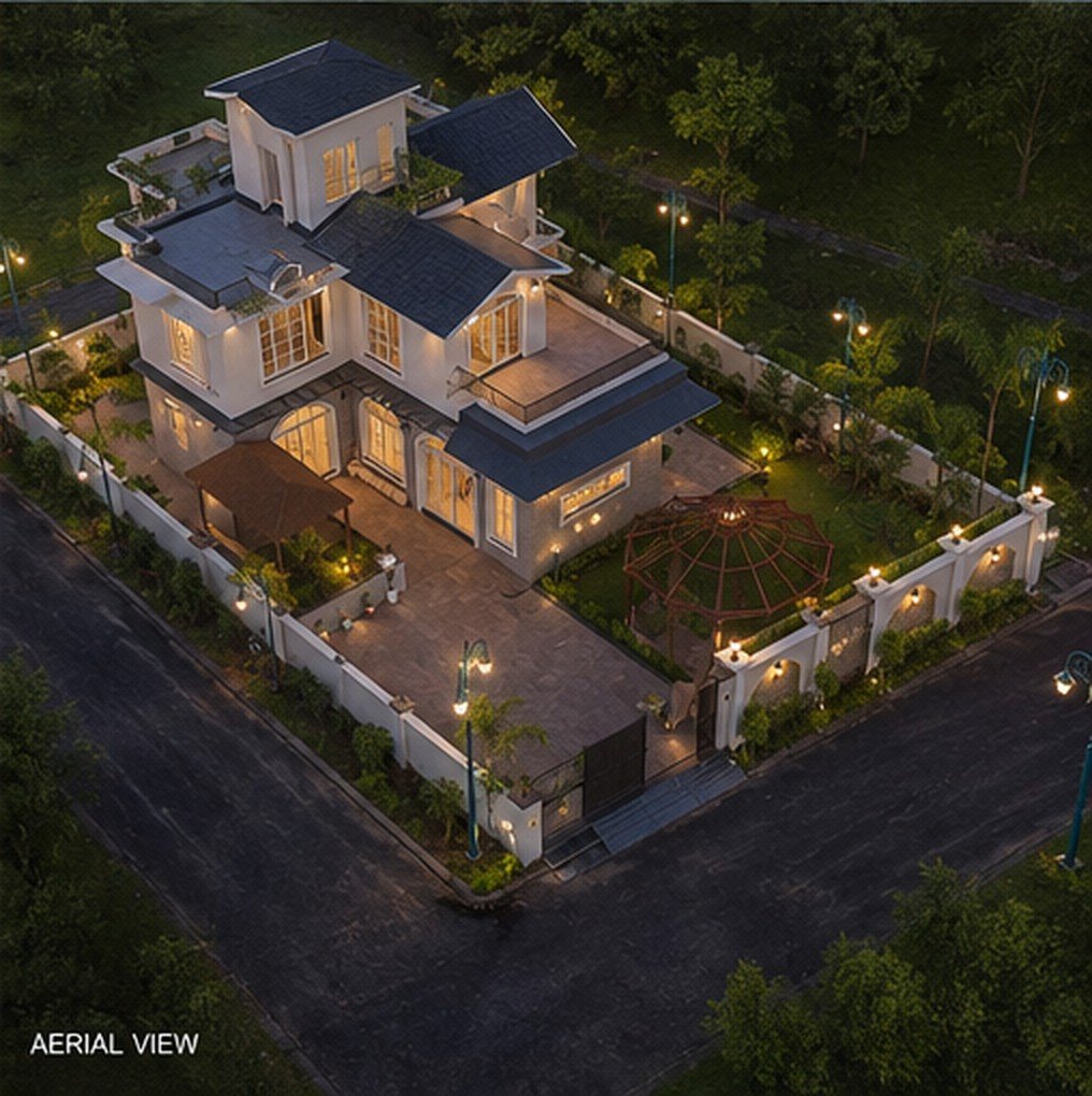 Aerial project visualisation at Bagicha at Ganges