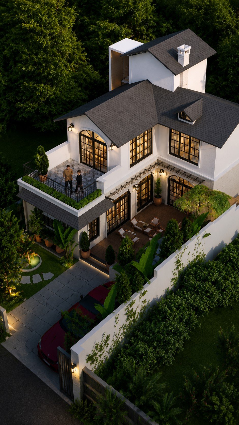 Spanish-inspired villa visualisation near the canal